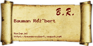 Bauman Róbert névjegykártya